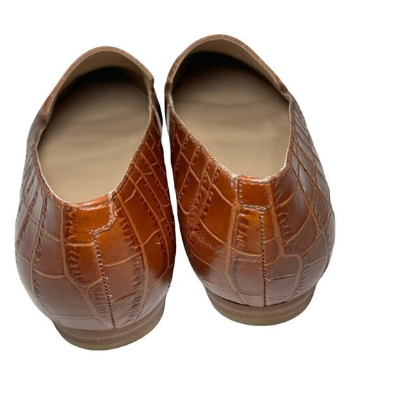 Marc Fisher, Zurri Pointed Toe Flats in Cognac Croco Embossed Leather 7 NEW‎ - Picture 6 of 7